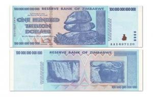 超大面值的津巴布韦币值多少钱